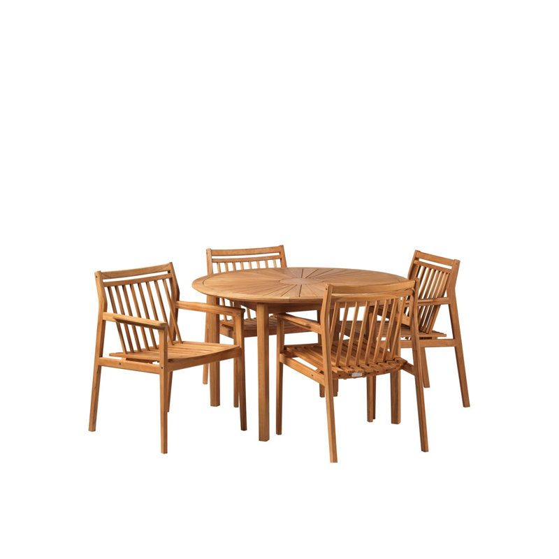Sammen Outdoor Round Teak Garden Table