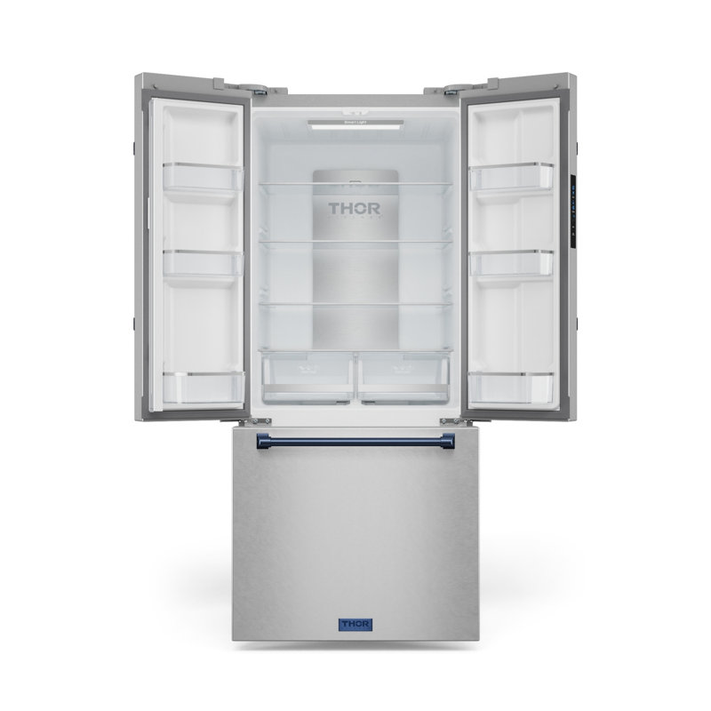 30inch 17.7 cu ft French Door Counter Depth Refrigerator in stainless steel w/ Blue Hardware - RF3017FFD99-BLU