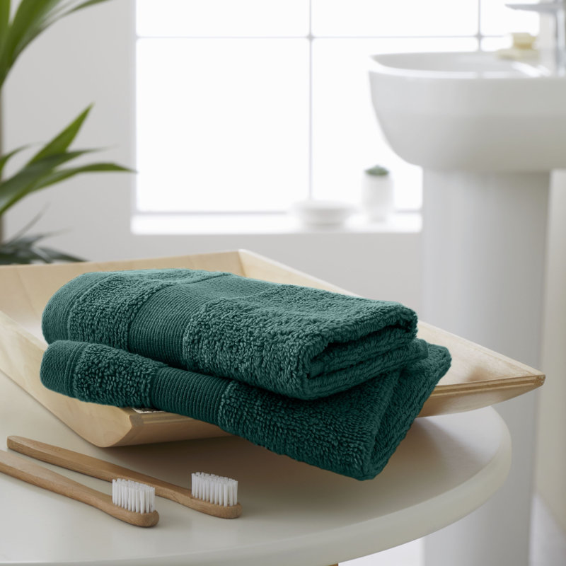 Anti-Bacterial 100% Cotton Towels, Forest Green