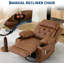 Fauteuil inclinable pivotant surdimensionné à 360°, manuel, en polyuréthane brun, 54 pouces-683522451