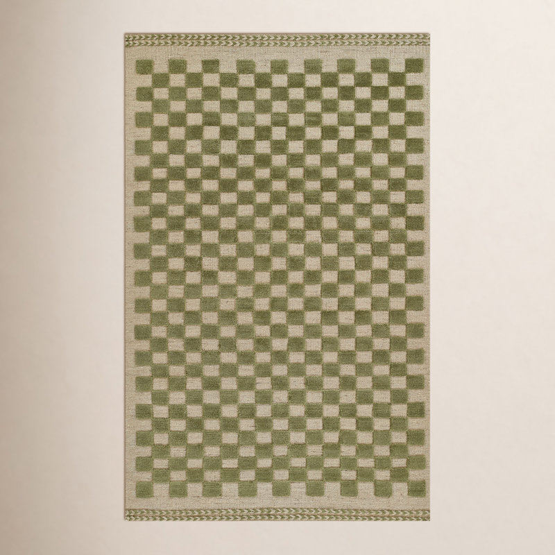Rafaela Wool Checkered Indoor Rug, Rectangle 9' x 12'