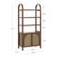 Armoire bibliothèque à 3 tablettes avec portes en rotin Coetzee Boho-101988837