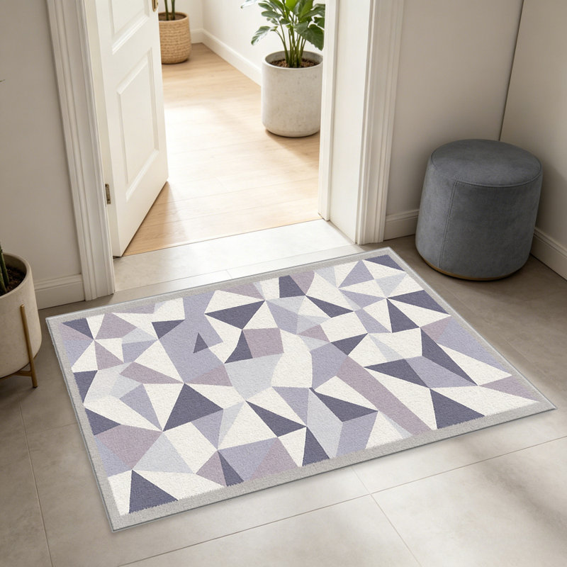 Lavender Fragmented Triangle area rugs for Living Room, Soft and Comfortable, Suitable for all seasons, easy to maintain, machine washable Indoor floor mat, Under Table Farmhouse suitable for Bedroom, Dining Room, Study, Patio, Balcony, Home Decor