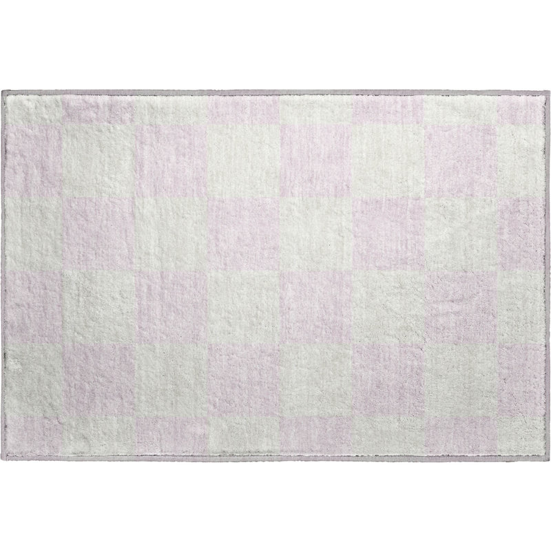 Tapis géométrique lavable à la machine de qualité supérieure Mayfield AMF2345, Rose, 1 pi 8 po x 2 pi 6 po