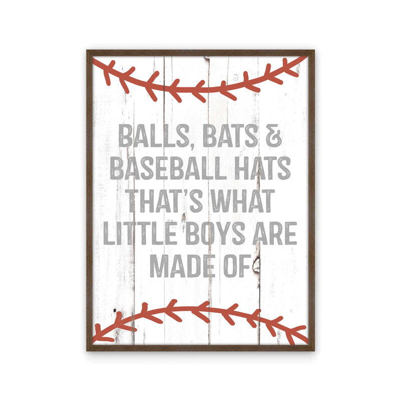 «Garçons et baseball» par Masey St. Studios, reproduction d'art, L 30 x H 40, Brun, Impression encadrée
