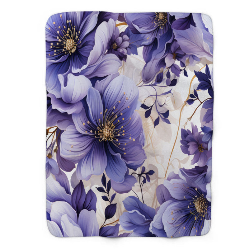 Lilas - couverture sherpa de qualité supérieure 1 pièce, Grand lit