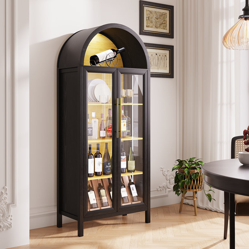Vitrine de rangement 68 po, Noir / bois