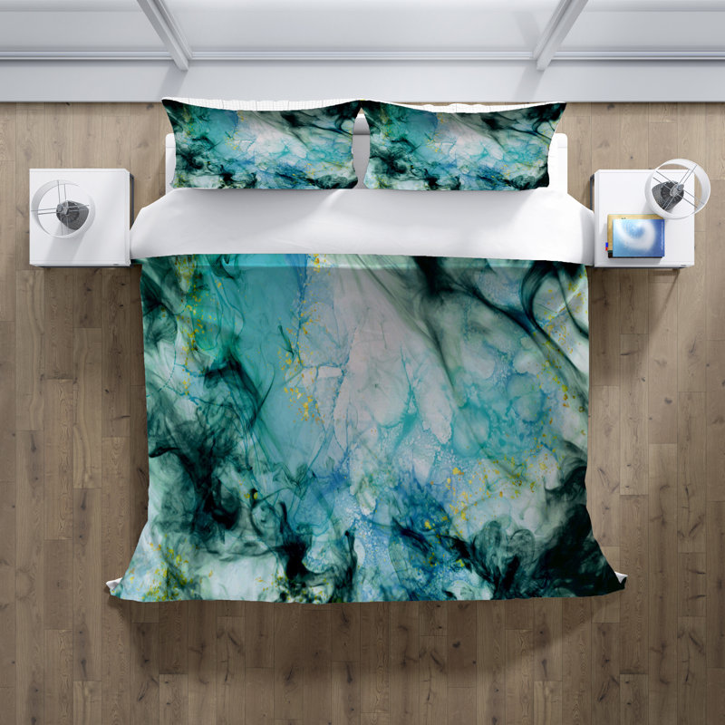 Polyester Abstract Duvet Cover, King Duvet Cover + 2 King Shams