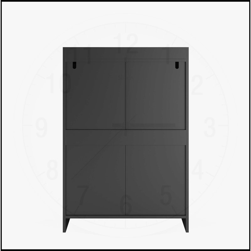 Commode polyvalente en bois moderne pour plusieurs pièces avec construction robuste, Noir