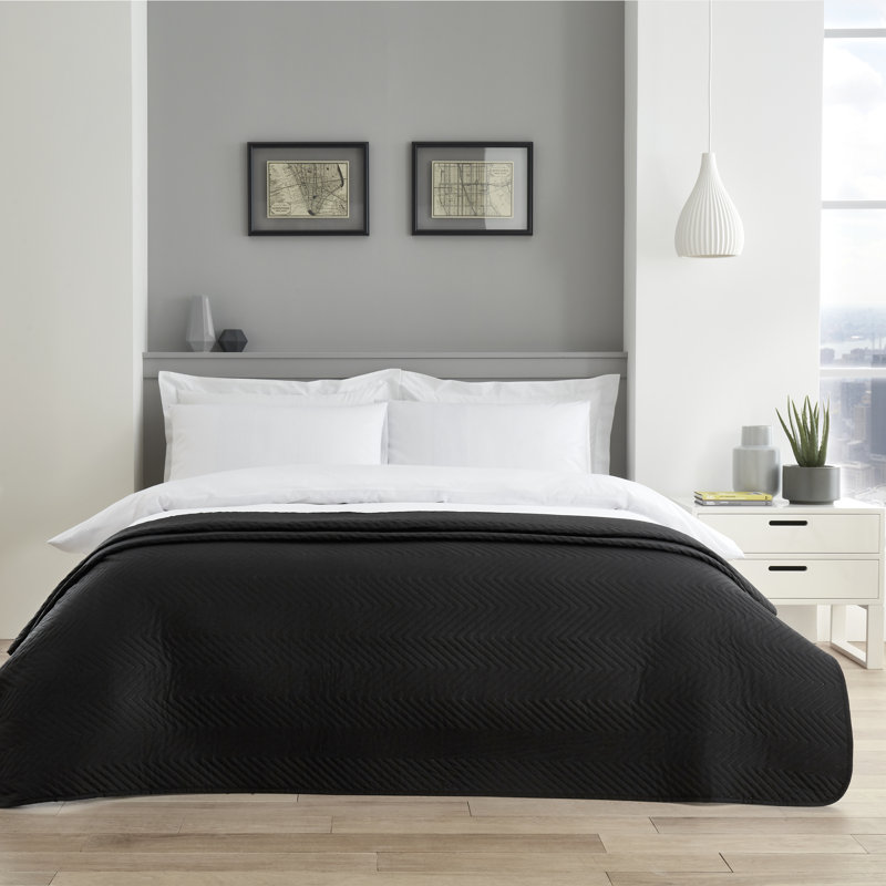Abstract Bedspread, Black