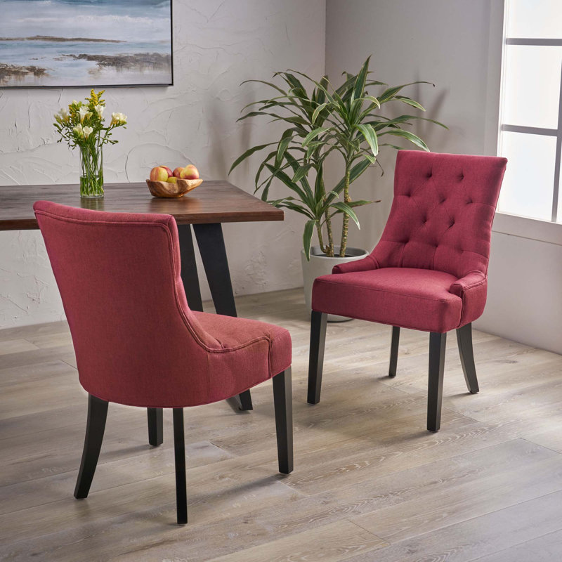 Chaises de salle à manger rembourrées Modern, 2, Brun foncé polyuréthane