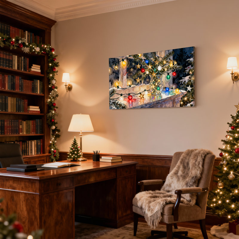 Ensemble de 3 décorations murales sur toile de Noël, H 12 po x l 18 po
