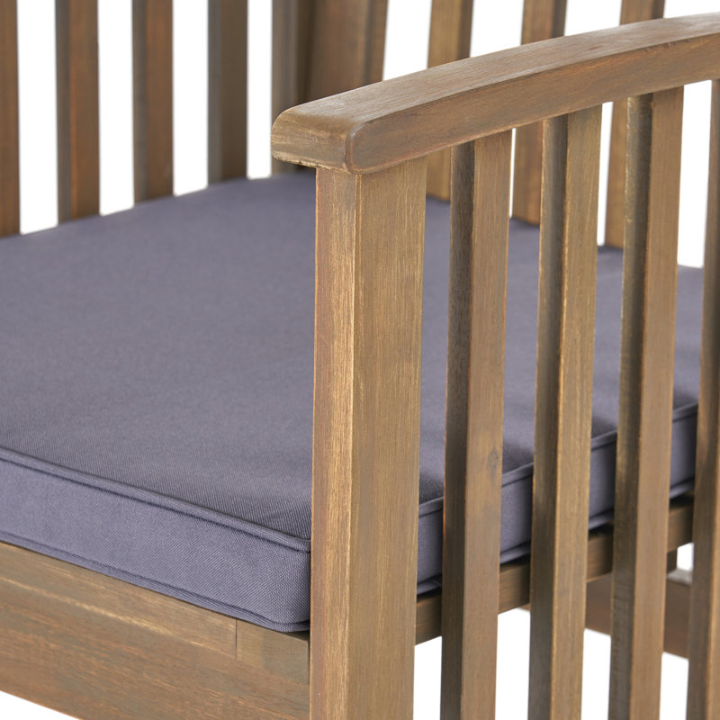 Chaise avec 2 coussins ACACIA, Gris foncé, Gris