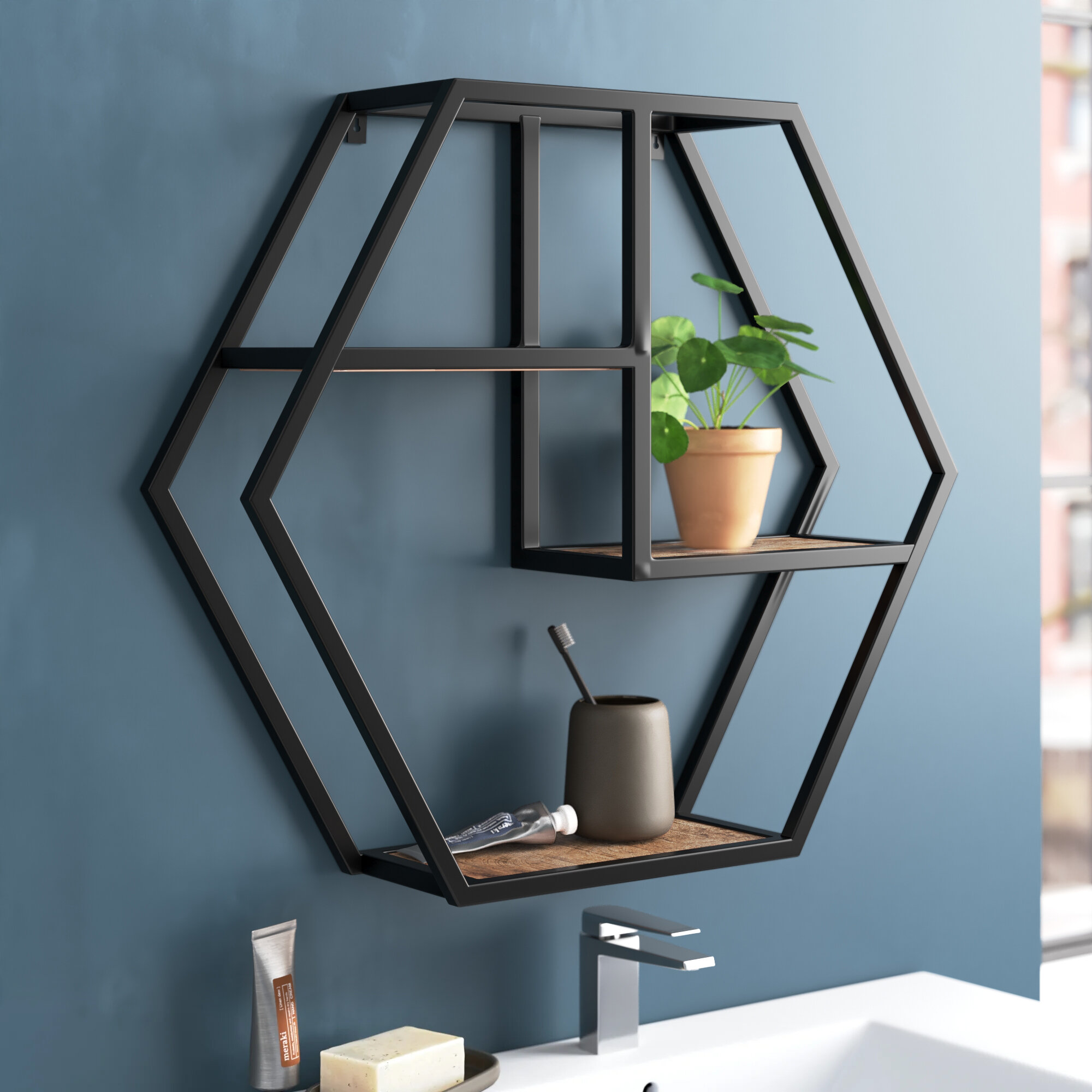 Create Your Own Geometric Wall Shelves