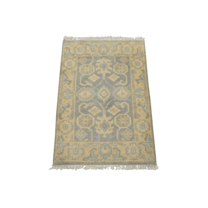 Tapis oriental traditionnel en laine noué à la main 2 pi x 3 pi Oushak