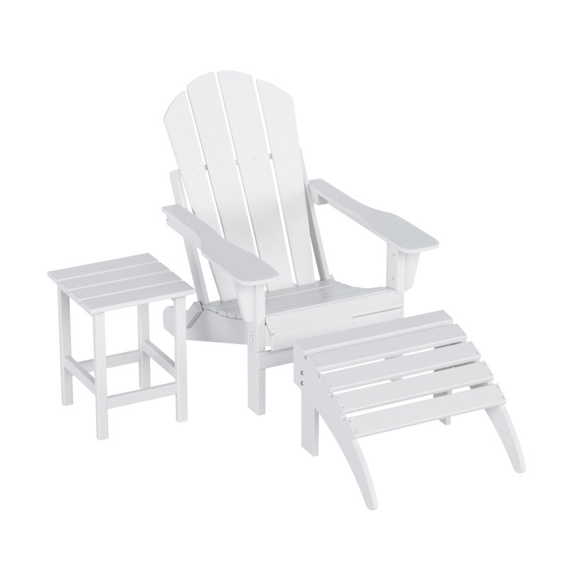 Chaise de patio avec repose-pieds Laguna, Blanc