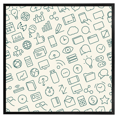 Outline Icons - Single Picture Frame Print