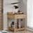 Retro Style Nightstand With 1 Drawer, An Open Shelf, Turned Legs And Metal Handles