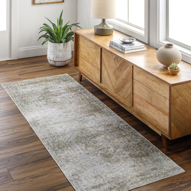 Tapis oriental en polyester tissé à la machine Binyer Kinyon, Tapis de couloir 2 pi 7 po x 7 pi 3 po
