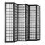 Paravent à 6 panneaux pliable, cloison noire de style japonais pour la décoration intérieure dans la maison et la chambre à coucher, paravent portatif en bois massif respirant à 360 °, écran de 95 pouces Office Easy