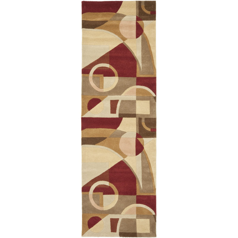 Tapis en laine touffeté à la main Bertien, Tapis de couloir 2 pi 6 po x 8 pi
