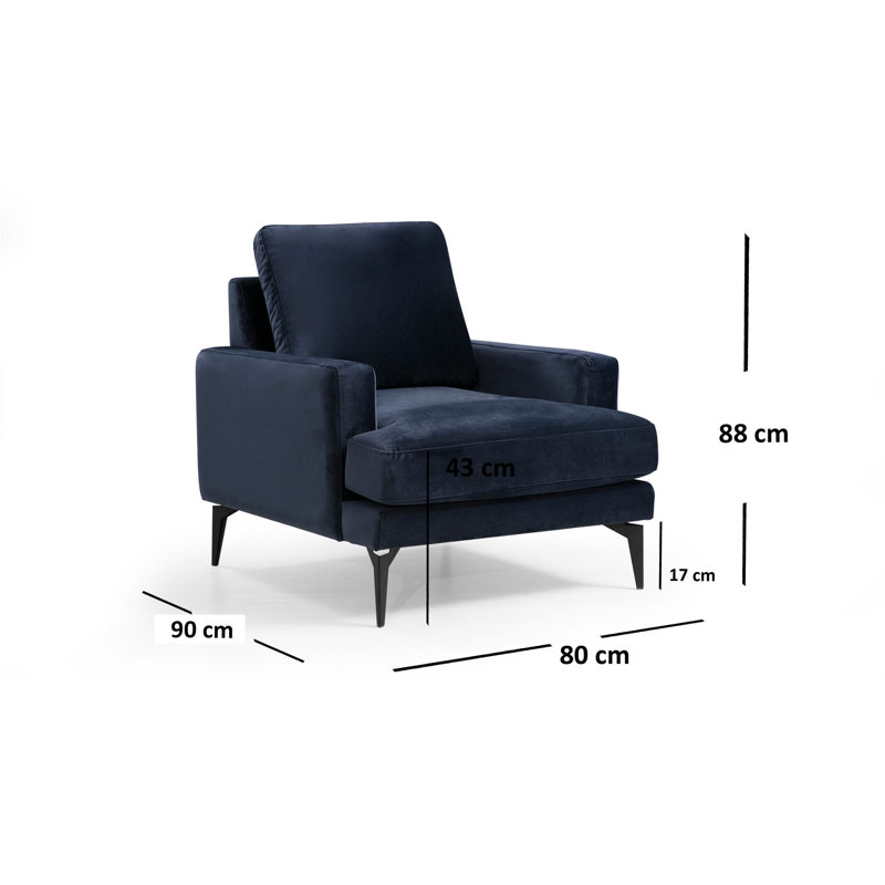Fauteuil à oreilles Elegant, bleu marine, 31,5 po x 35,4 po x 34,6 po | Structure en bois de hêtre, tissu 100% polyester, rembourrage en mousse douce | Conception portable avec housse nettoyable à sec, parfaite pour les espaces hôteliers et industriels