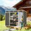 Remise de jardin avec plancher pour pelouse de patio