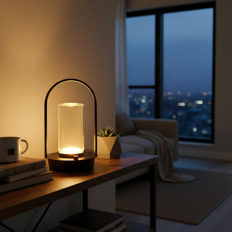 18cm Battery Powered Outdoor Lantern, Black