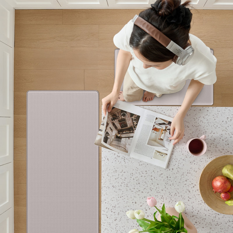 Tapis de cuisine antidérapant et antidérapant, Ivoire ivoire, Rectangle 17 po x 79 po