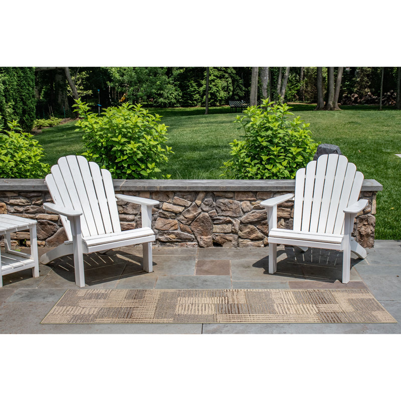 Tapis intérieur / extérieur Madis Lines Neutre, Tapis de couloir 1 pi 11 po x 7 pi 6 po