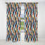 Motif de lignes rayées bleues et orange - Rideau rayé occultant - 1 panneaux-107546243