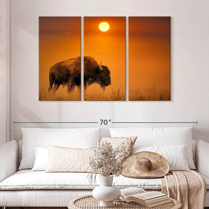 Brampt Bison Sunrise, 32" H x 50" W