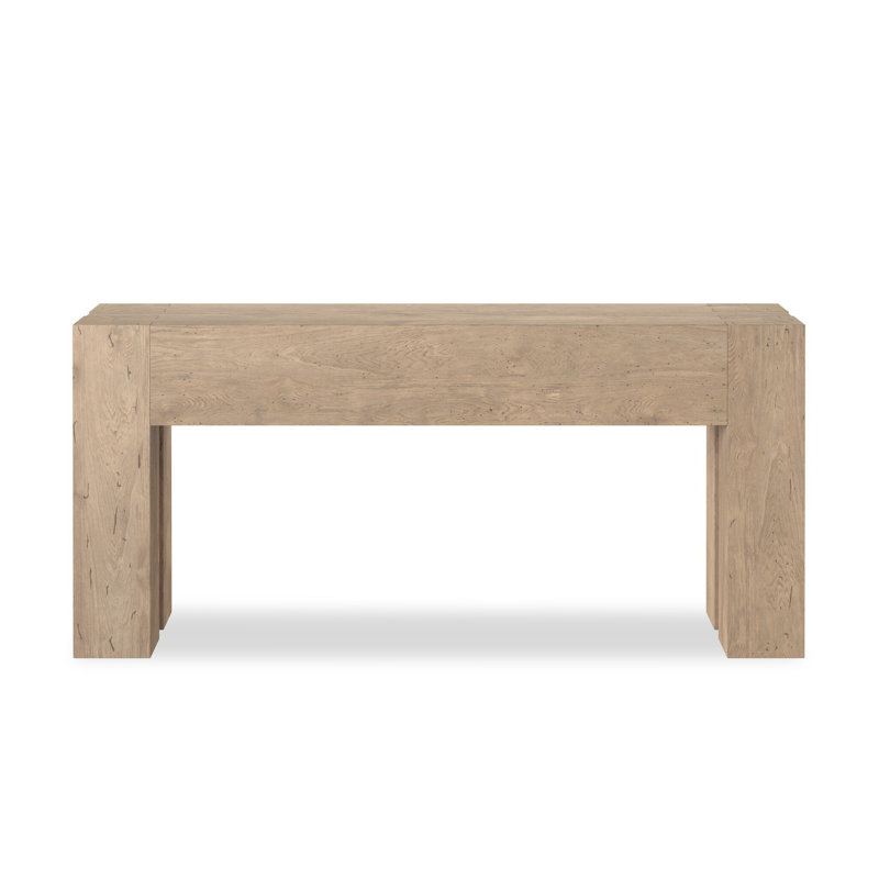 Console Trumann, H 33 po x l 72 po x P 20,25 po, Chêne d'armoise rustique blanchi à la chaux