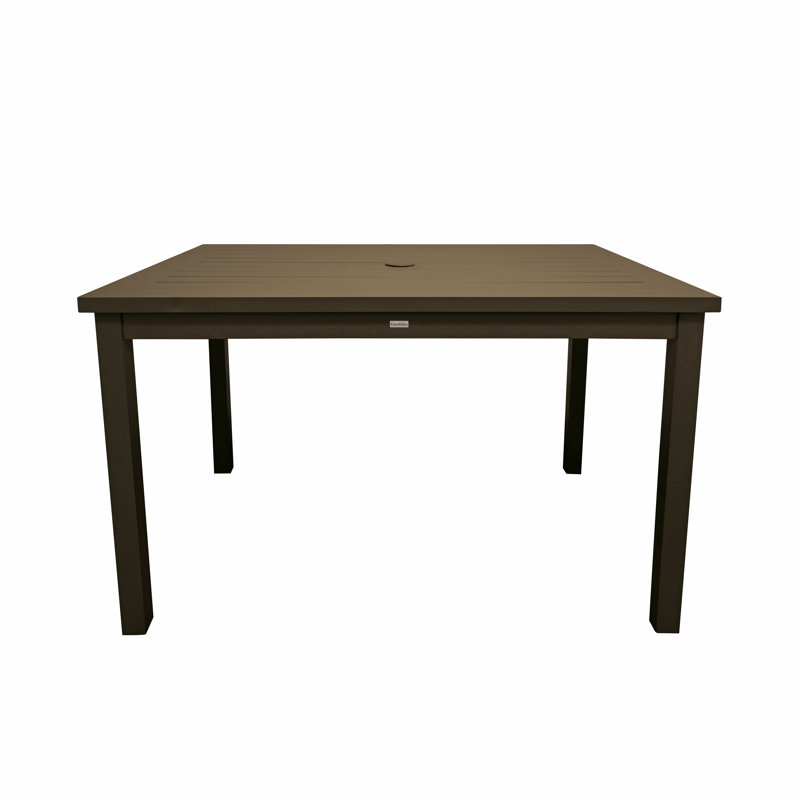 Table de salle à manger en aluminium, Bronze, L 34 po x L 34 po x H 29 po