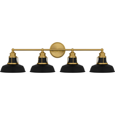 Jaquaylon 4-Light Aged Brass Bath Light