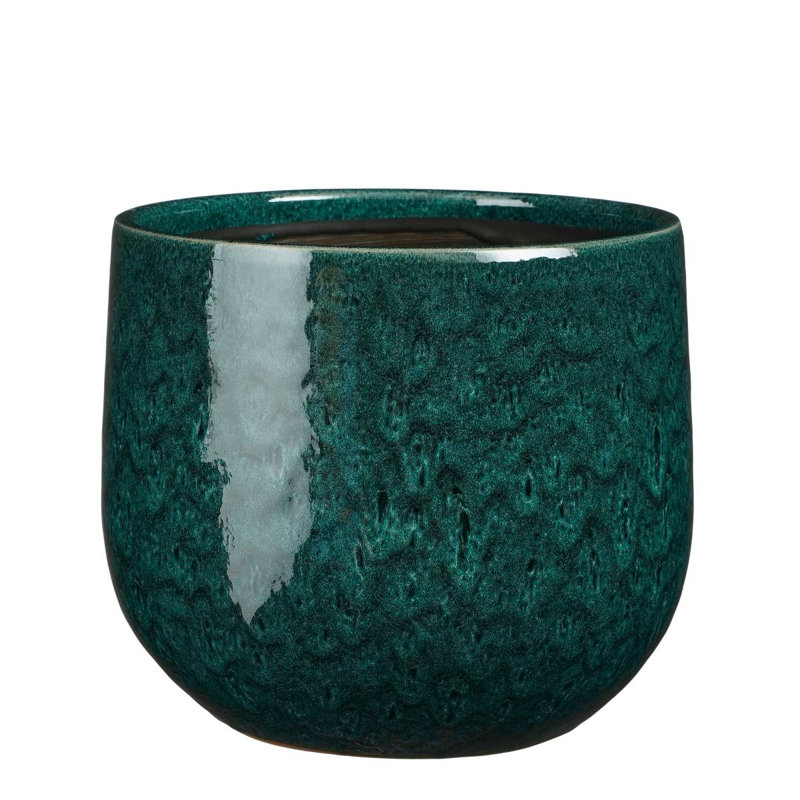 Adaleah Ceramic Pot Planter, 20cm H x 25cm W x 25cm D, Turquoise