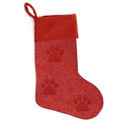 Luminous Paw Print Rhinestone Stocking
