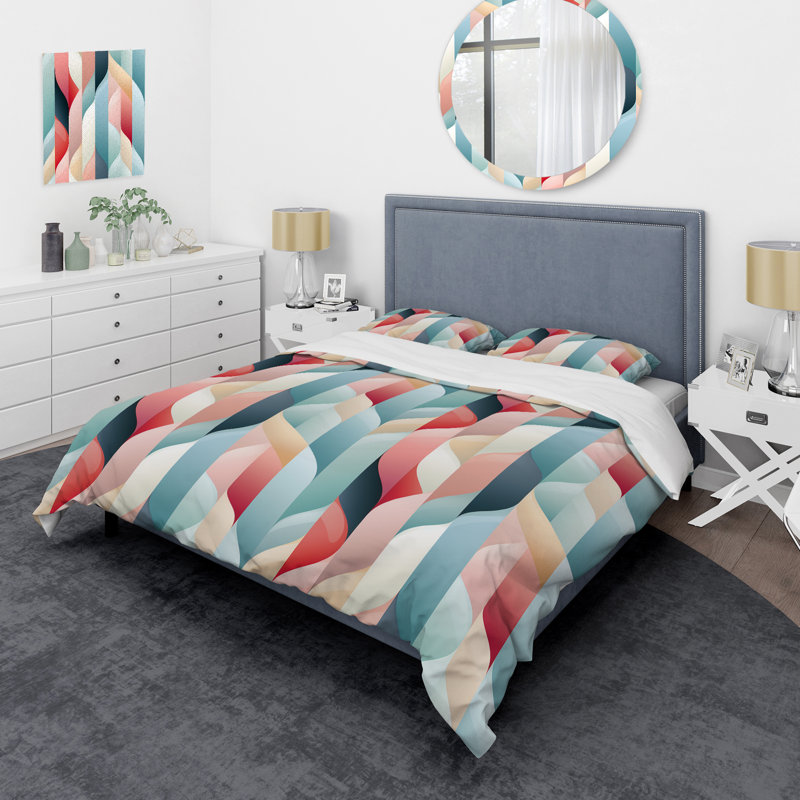 Subdued Elegance - Ensemble de housse de couette rayé - Microfibre de polyester