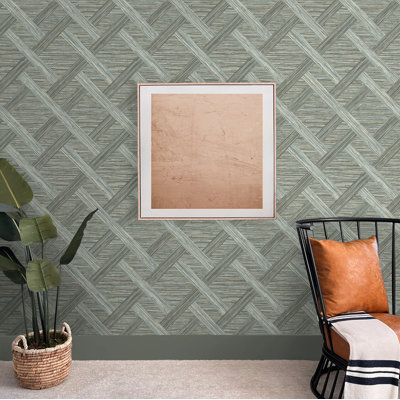 Surface Style Java Weave Geometric 18' L x 20.5" W Peel & Stick Wallpaper Roll