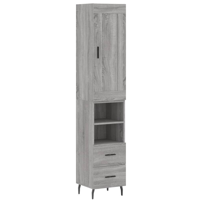 34.5cm Sideboard, Grey Sonoma
