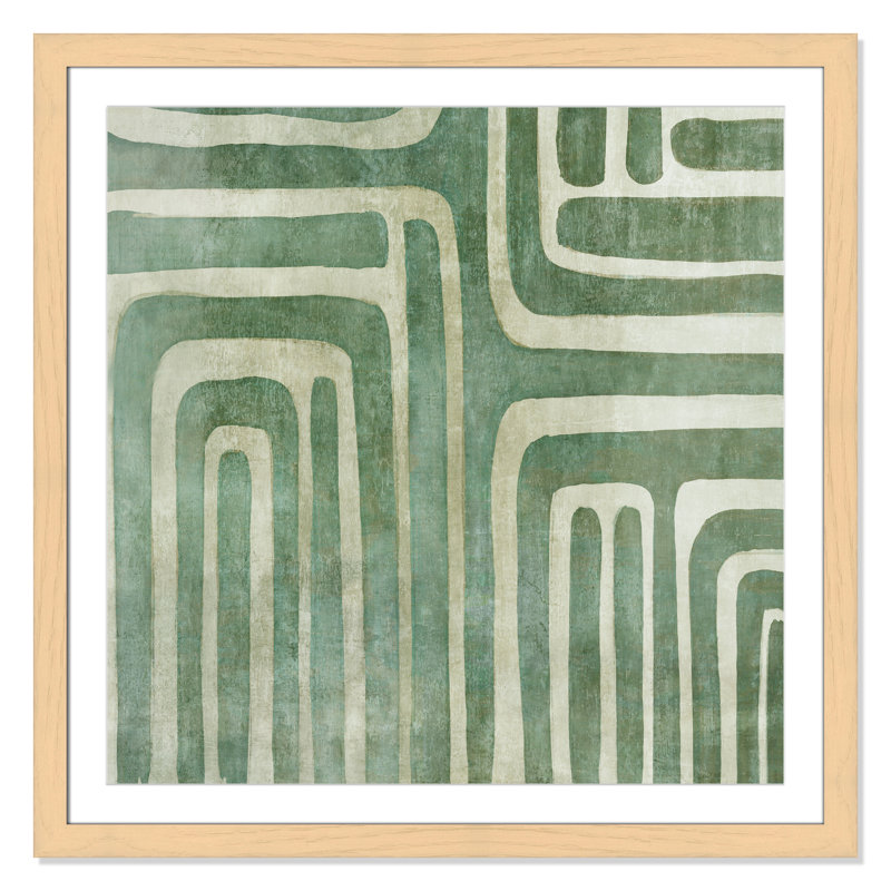 «Whimsical Green I Print» par Emma Peal, H 37,5 po x l 37,5 po, Naturel