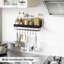 Esden Wall Mounted Wine Bottle & Glass Rack Black