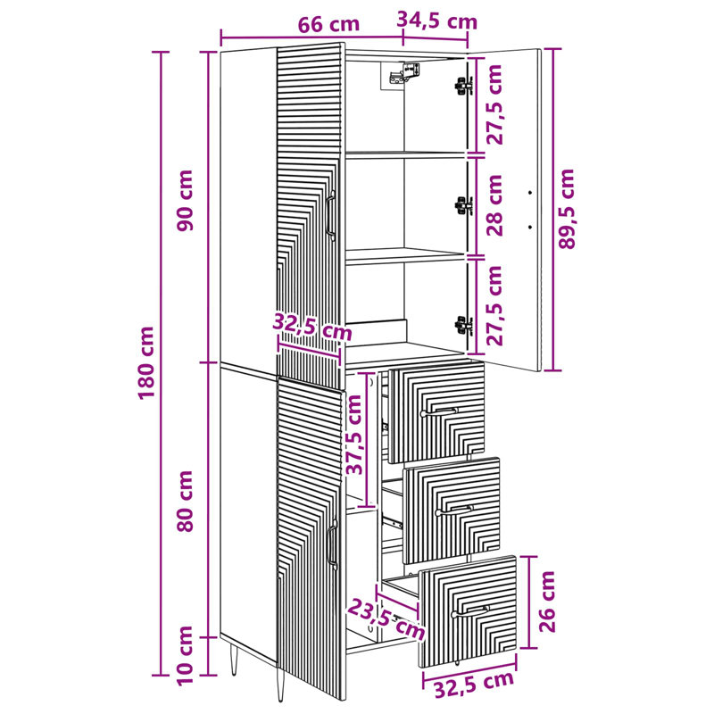 Storage Cabinet, High Gloss White