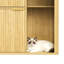 Litière pour chat 31,5 pouces avec tablette de rangement, poteau à griffes et armoire à mouvement facile pour plusieurs maisons en bois, arbre, esthétique maison
