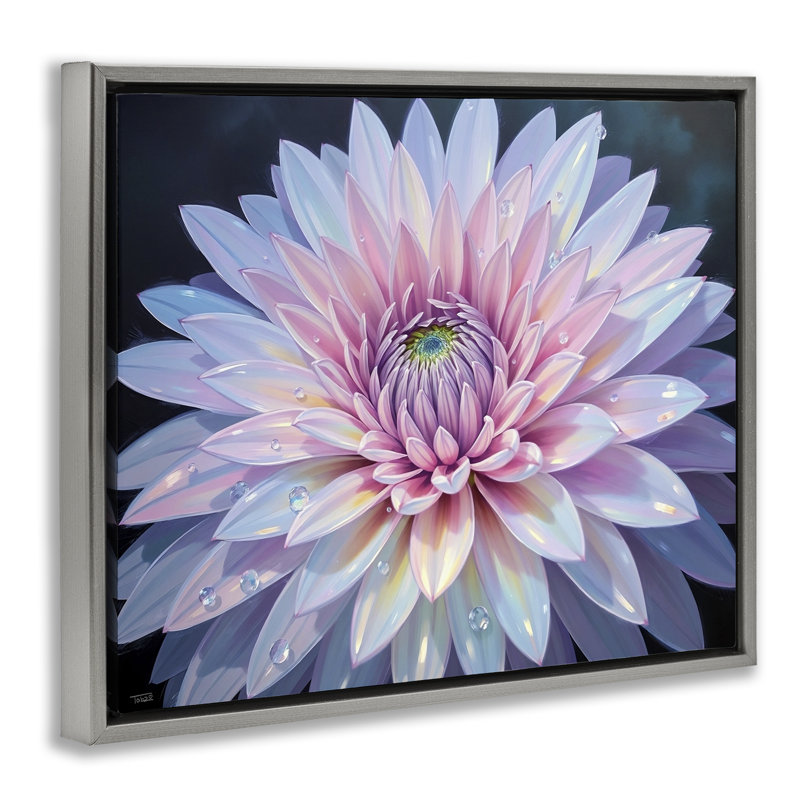 Cadre flottant Dew Kissed, Cadre flottant gris lustré, H 17 po x l 21 po