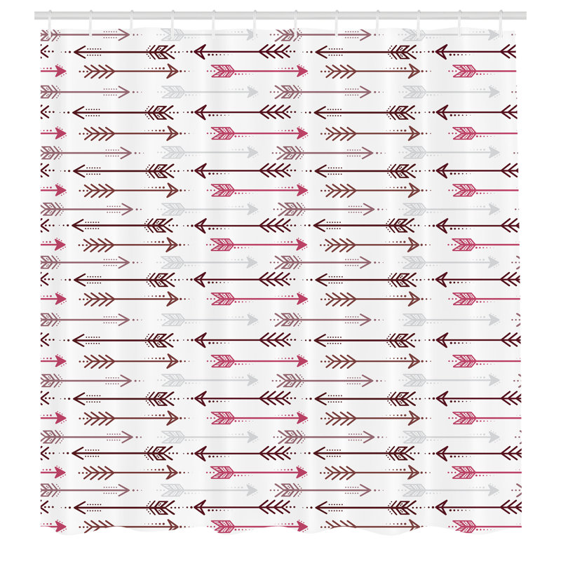Shower Curtain with Hooks Included, 75" H x 69" W, Maroon Pink/Mauve