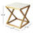 Lewis Marble Top Solid Wood Cross Base End Table-1588931458