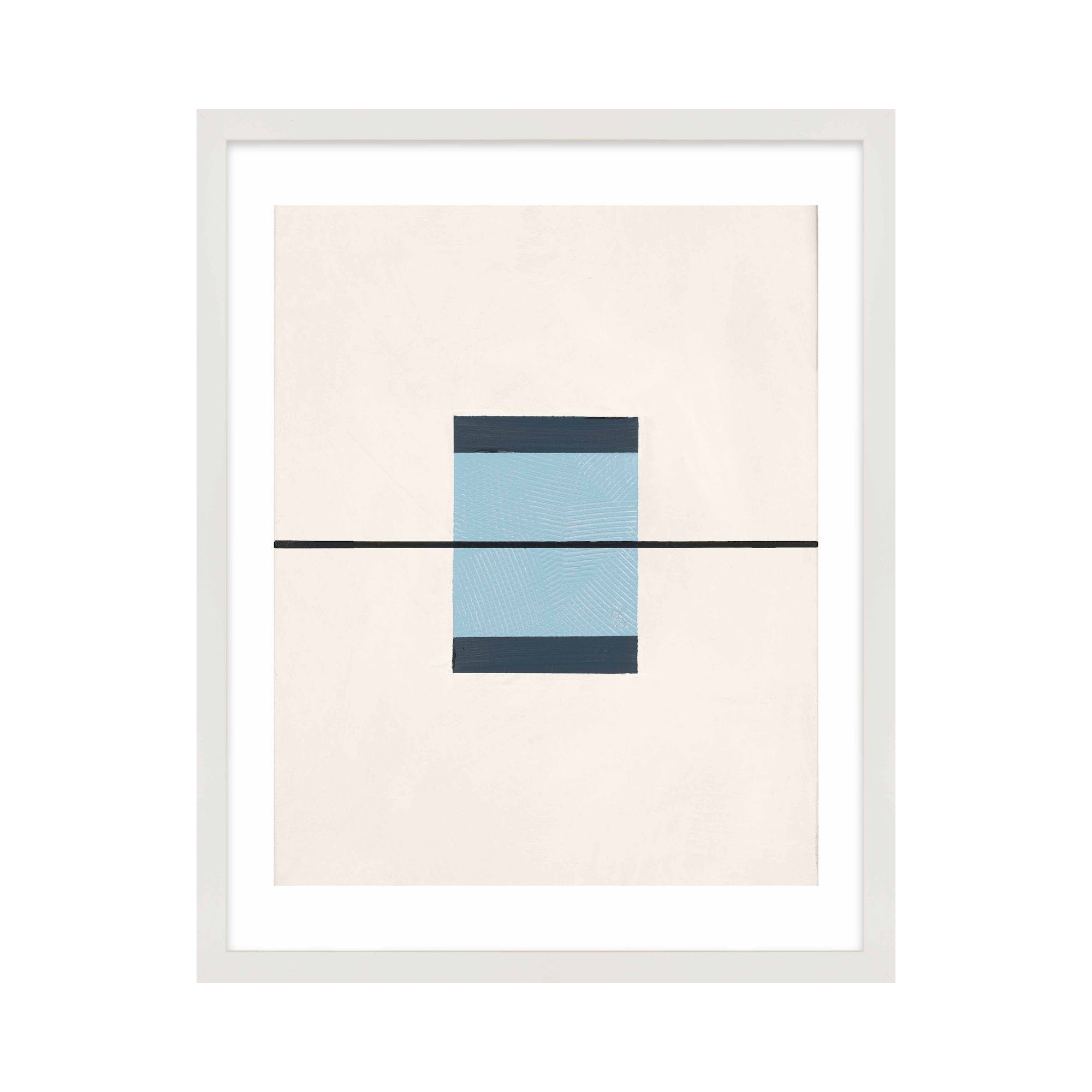Black And Blue 1 by Robert Kamnatnik, White, 38" H x 30" W x 1.25" D
