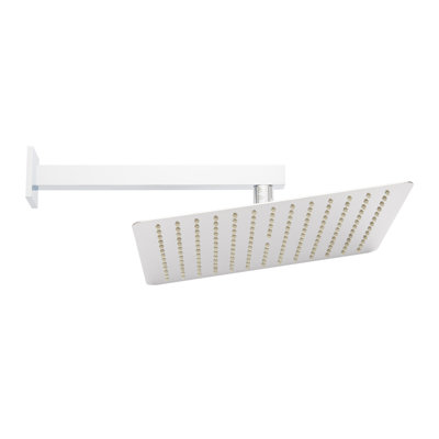Signature Hardware 12" Modern Square Rainfall Shower Head with 12" Wall Mount Shower Arm  2.5 gpm