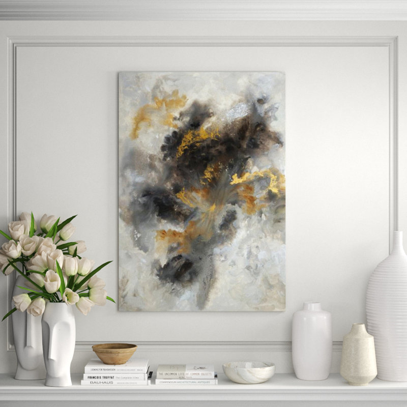 Petrichor Print by Jean Kenna, Multi Layer Hand Embellishment Glass Coat, 47" H x 67" W x 1.5" D